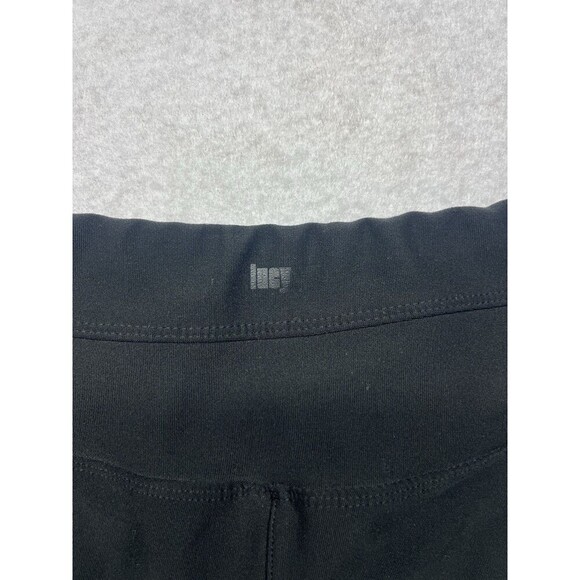 Lucy Women Small Black Elastic Waist Wide Leg Trouser Pant Pocket Zipper Crop - Picture 6 of 6